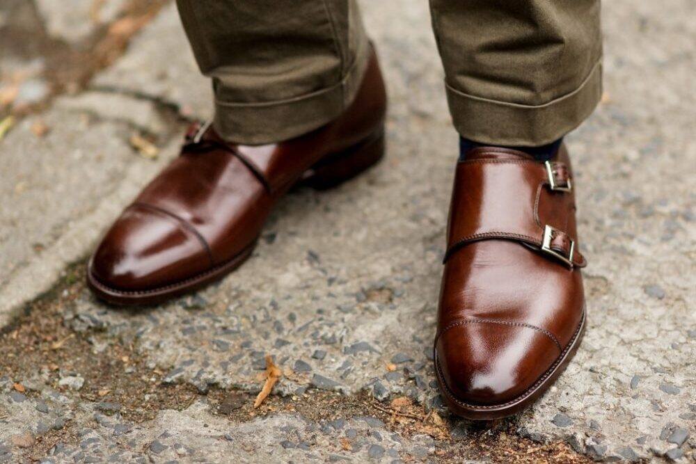 Henderson Leder Klassische Monk-Schuhe in Braun für Herren Herren Schuhe Slipper Monkstrap Schuhe 